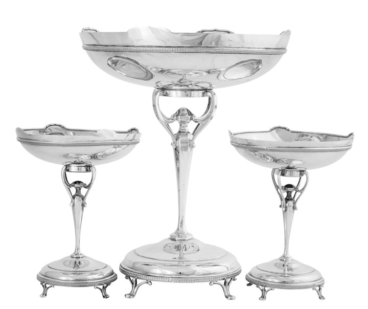 Tre stettefat i Sterling sølv