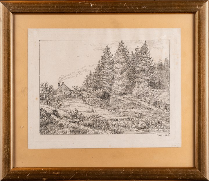 Hytte i granskog (1828)