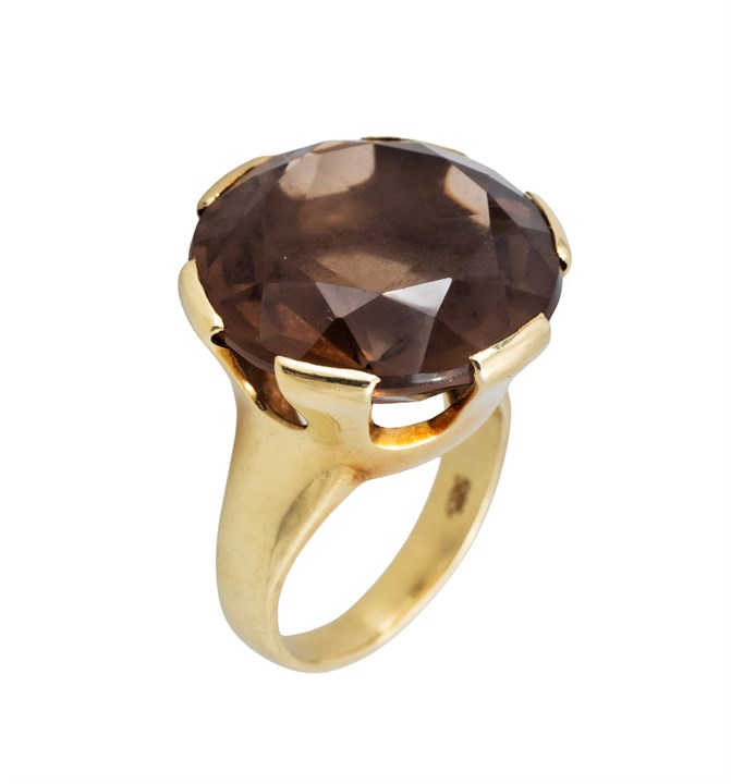 Ring med røykkvarts 