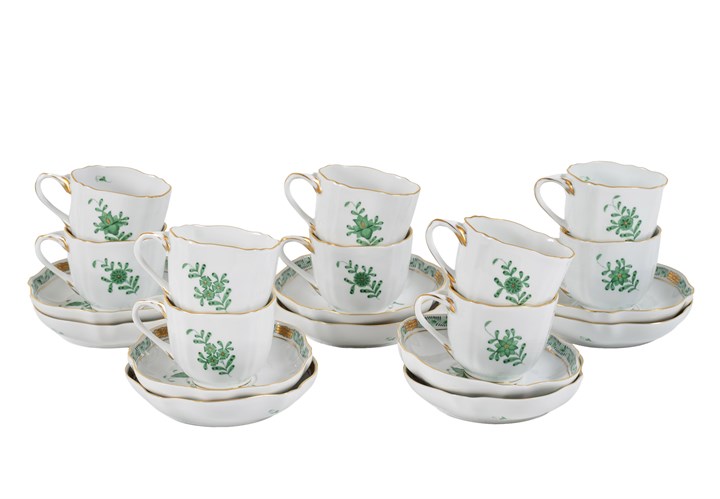 Consommékopper med underskåler - Apponyi Green