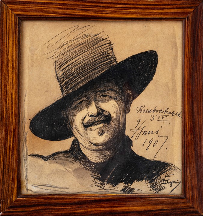 Selvportrett 1907 og Karneval scene