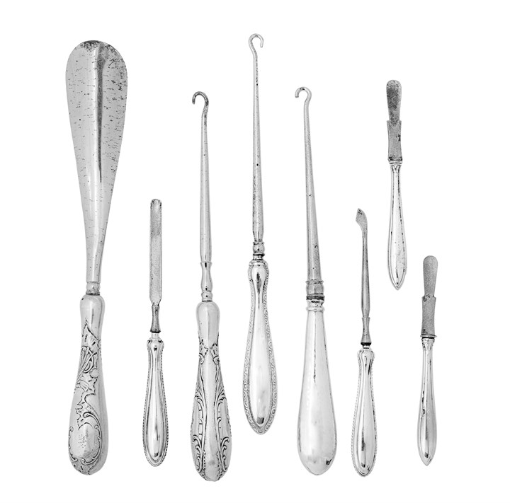 Redskap med sølvhåndtak