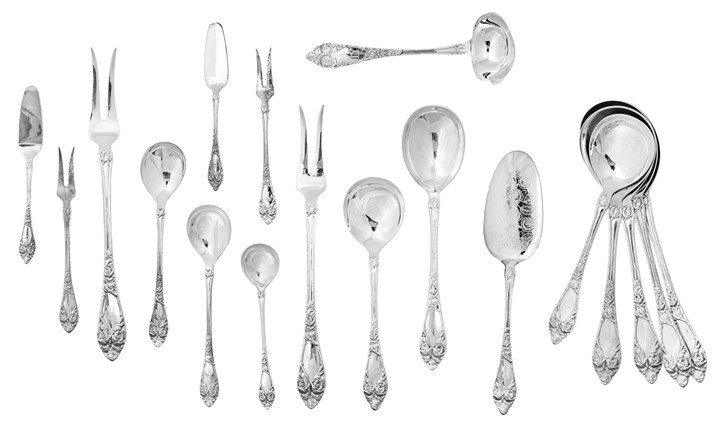 Anretnings- og serveringsbestikk - "OPPHØIET ROSE"