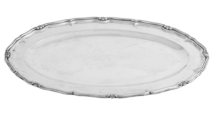 Serveringsfat i sølv