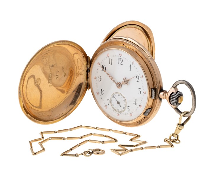 Lommeur med slagverk og lenke