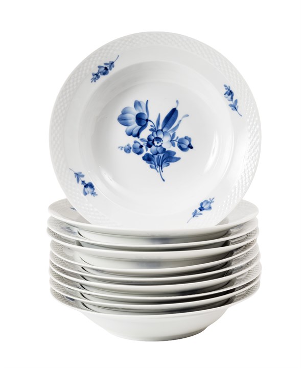 Store suppertallerkner - "Blå blomst"