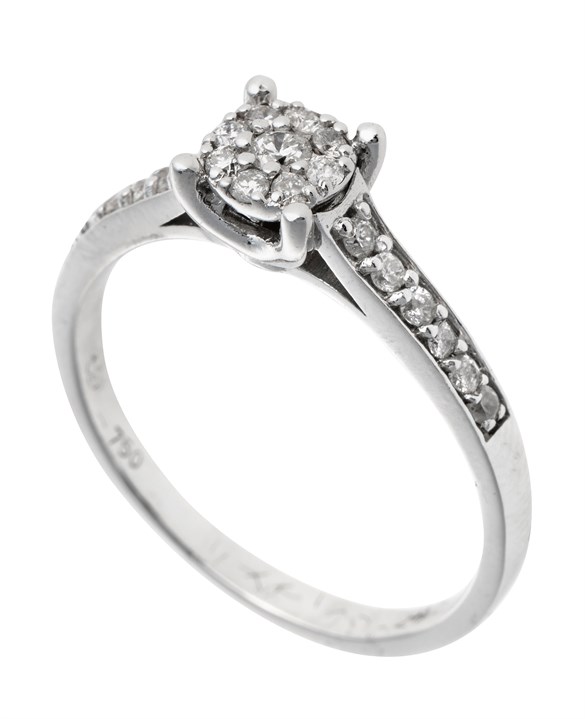 Rosettring med 21 brillianter