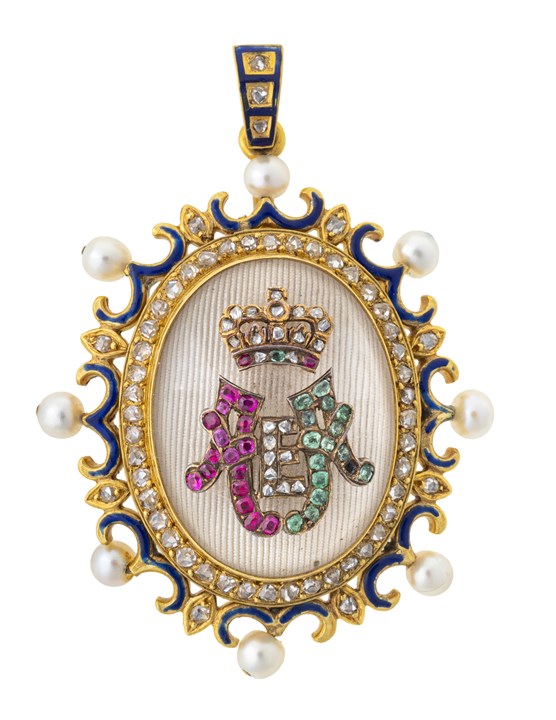 Amulettanheng - gave fra kongen til dronningen 1863