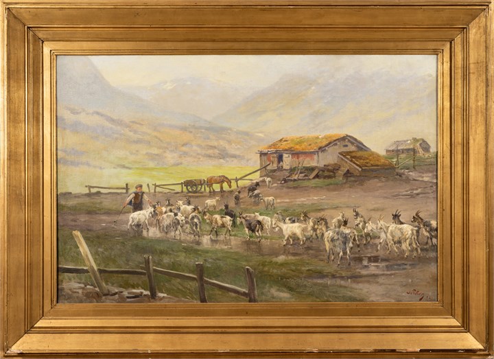 Geitene skal melkes, 1917