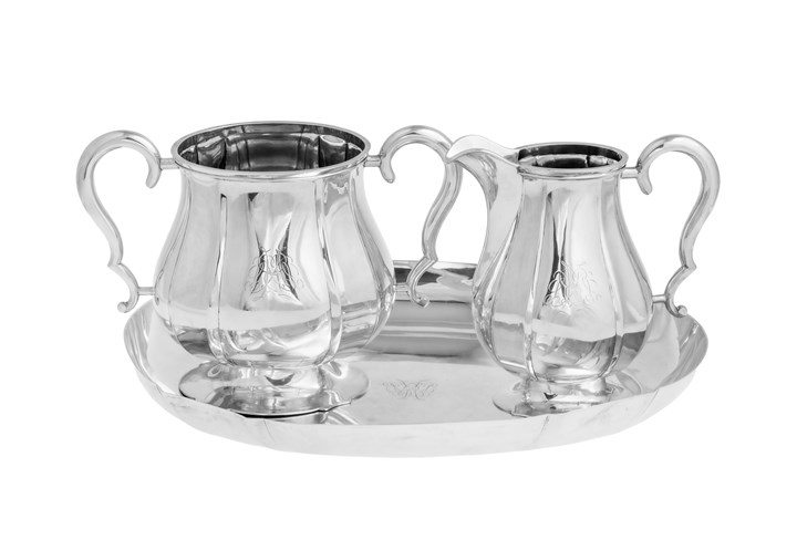 Sukker- og fløtesett med underfat