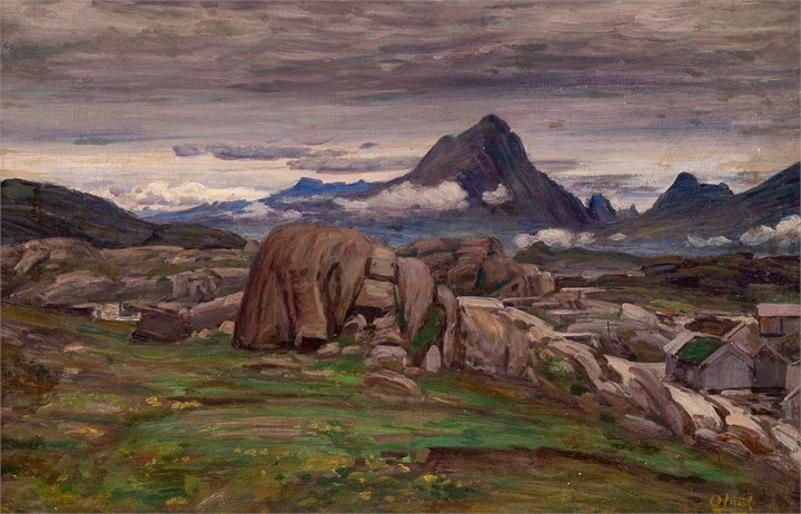"Grå stein. Grønt gress"