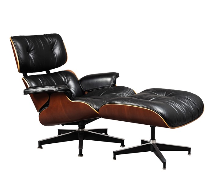 Lounge chair med fotskammel