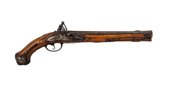 Rytterpistol M/1740. Proveniens: Familien Anker, Bogstad