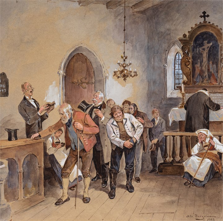 "Kyrkjeofring i Eidfjord kirke" 1903