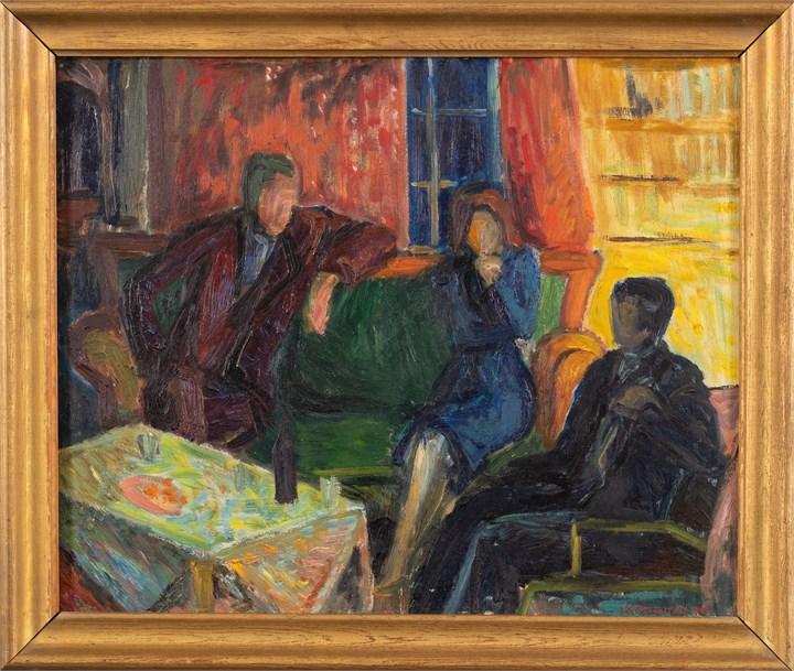 "Henrik Sørensen, Fru Lous Mohr og Aage Storstein" 1947