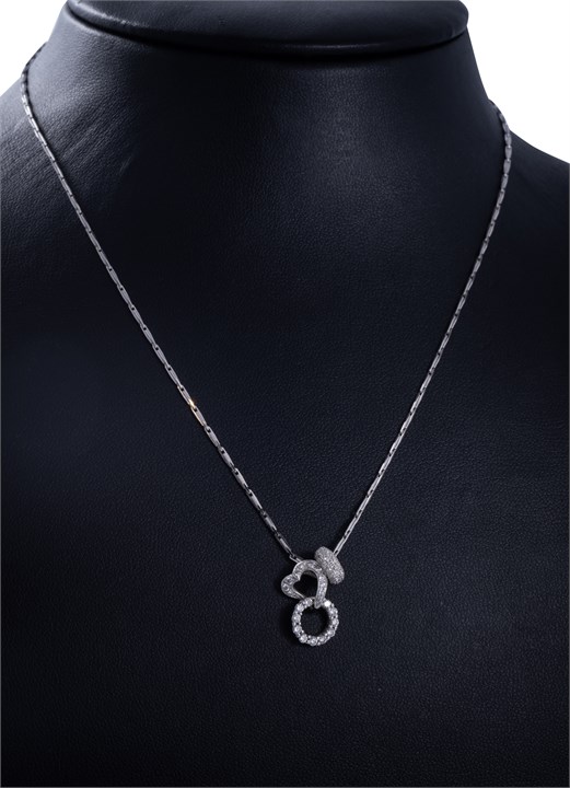 Diamant hals smykke i hvitt gull og diamanter