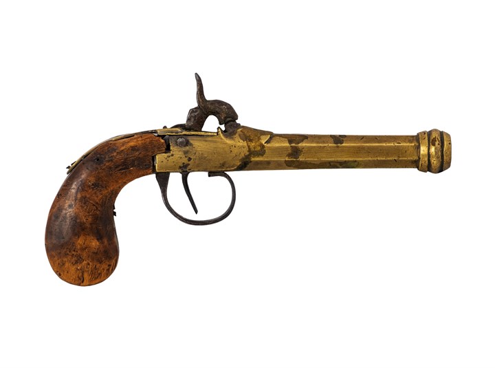 Perkusjons-/lommepistol. Proveniens: Familien Anker, Bogstad 