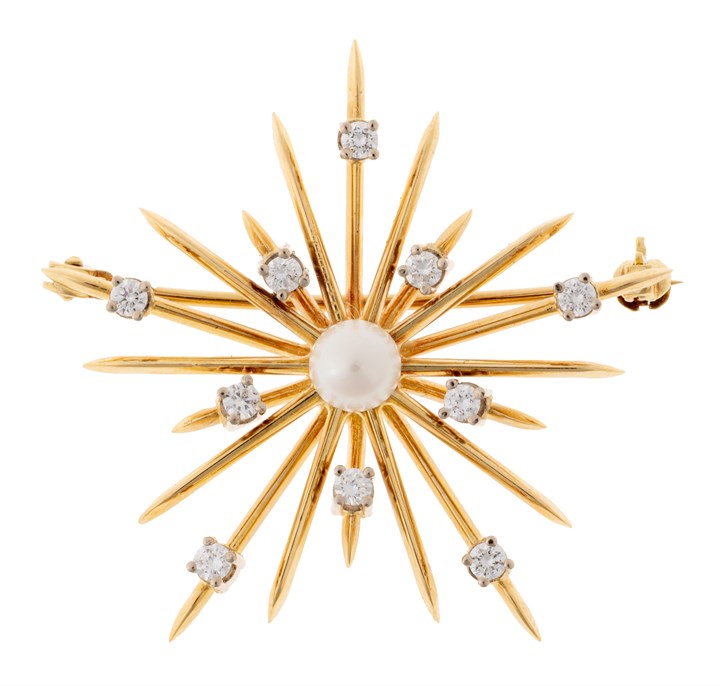 Sonjanål med perle og diamanter