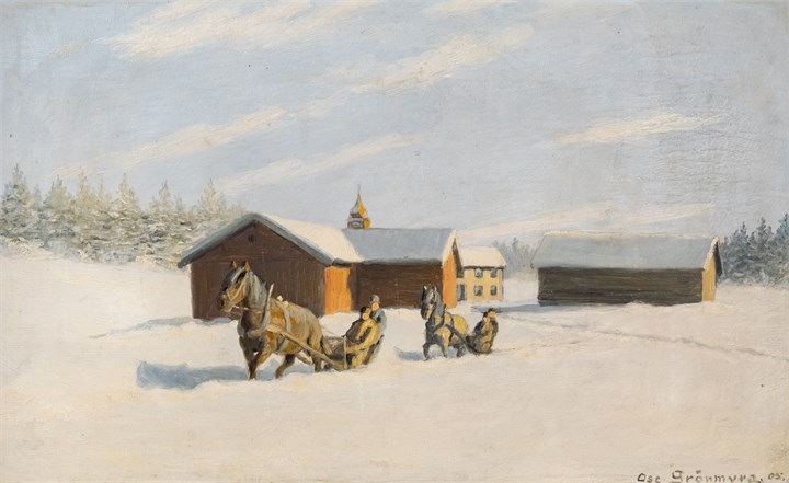 Kanefart en vinterdag, 1905
