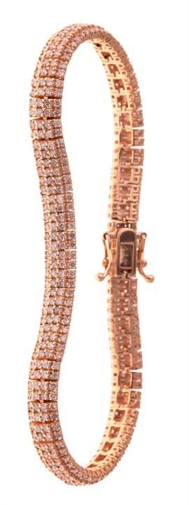 Armbånd i rosa gull med rosa diamanter