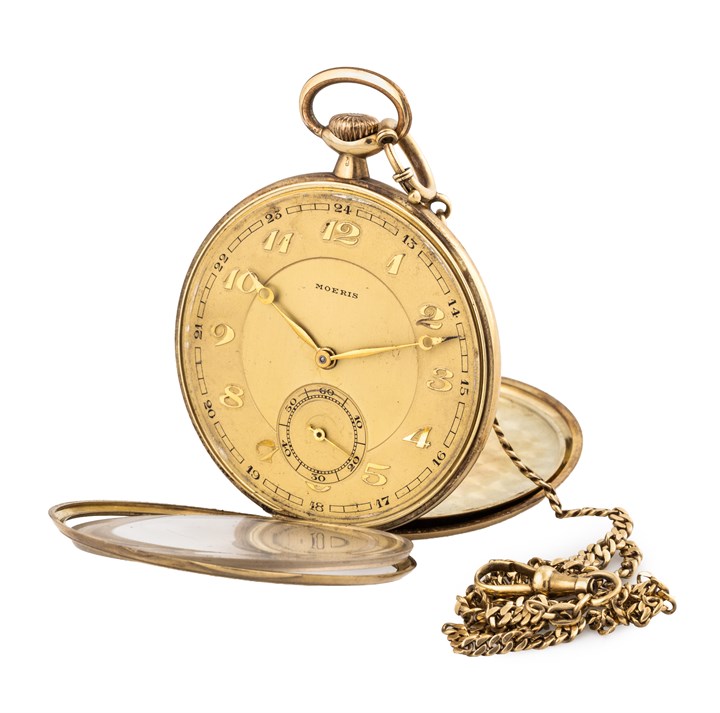 Lommeur "Grand Prix" i gull med lenke