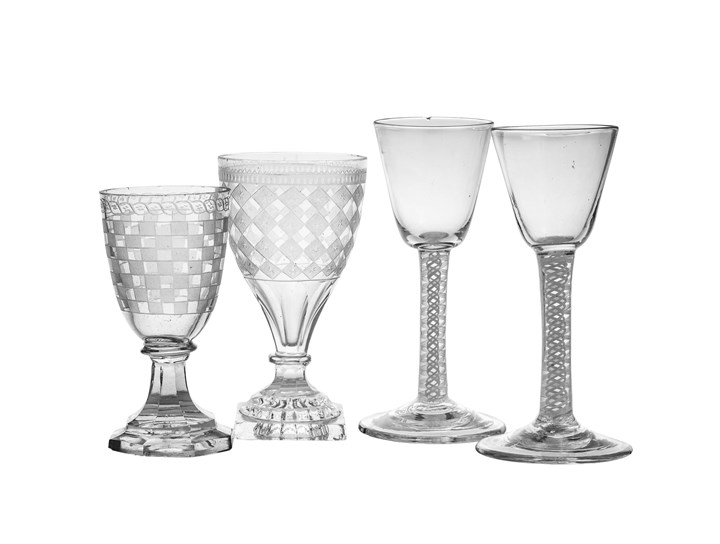 Samling eldre glass