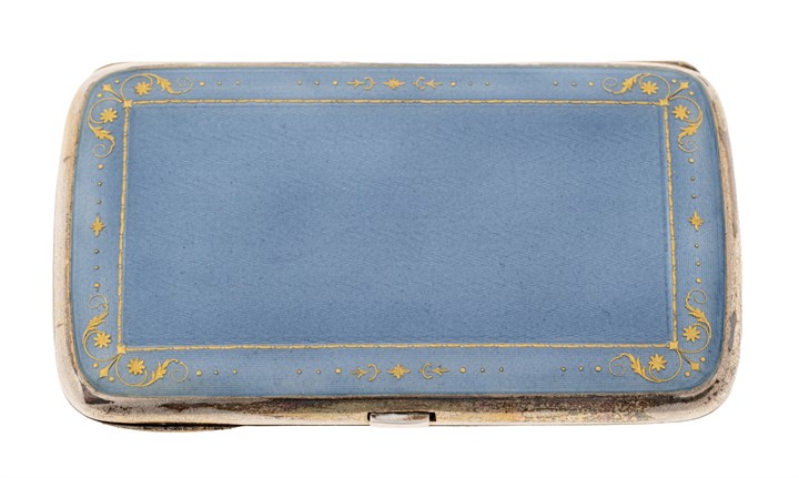 Sigarettetui med speilemalje