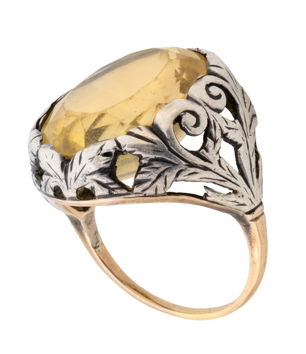 Sølvring med citrin