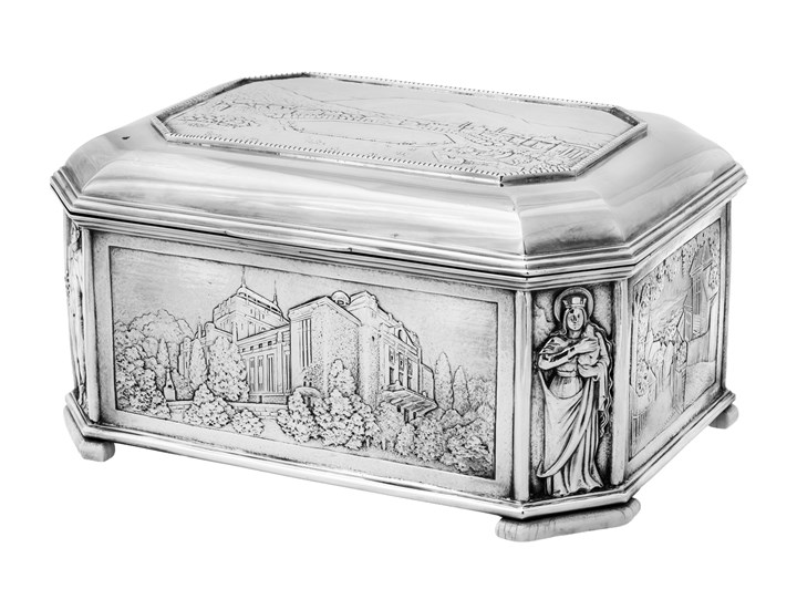 Sigarskrin med motiver fra Bergen