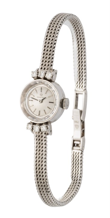 Dameur i hvitt gull med diamanter