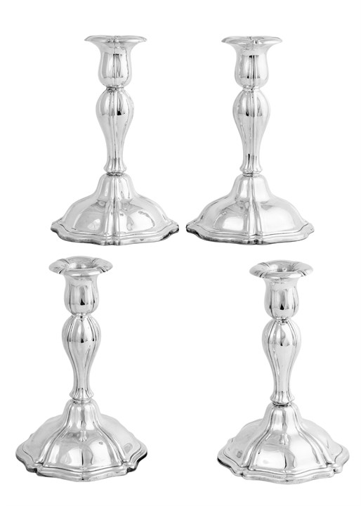 Fire lysestaker sølv