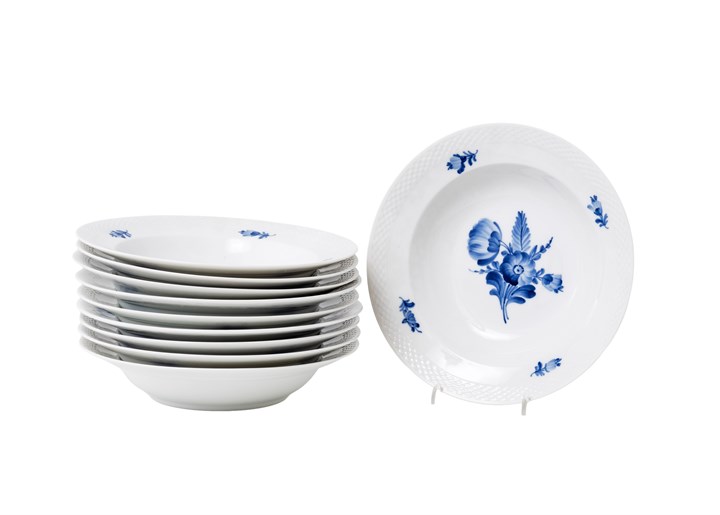 Store suppetallerkner - "Blå blomst"