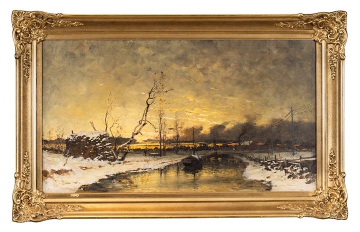 Elveparti en vinteraften, 1875