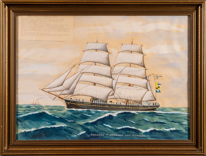 "Amazone av Drammen. Capt. J. Larsen"